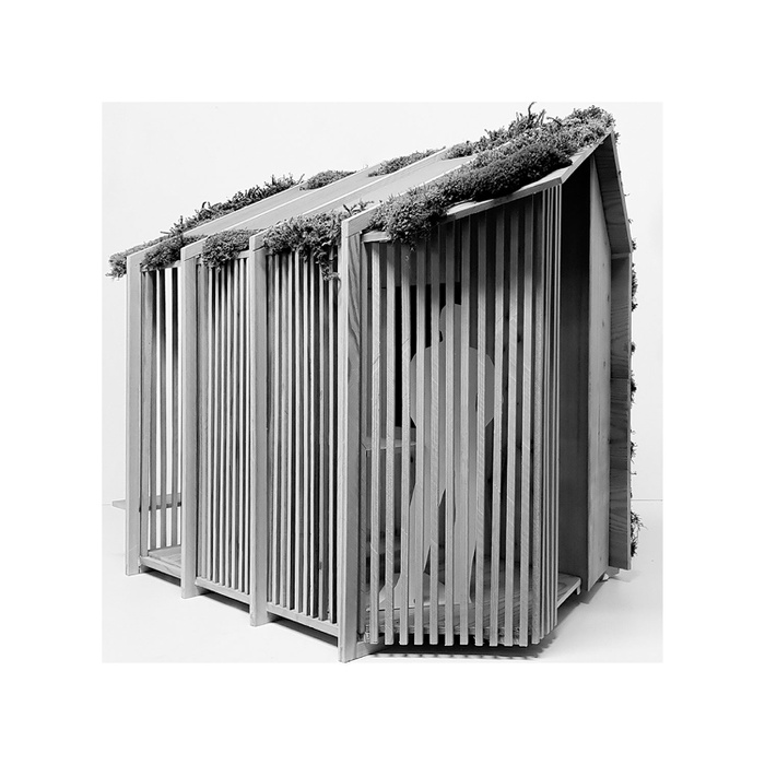 Projekt nahGUAT | Team:  Egon Grünwald, Michaela Rabengruber, Alexander Pagitsch; FH Kärnten
Das Projekt besticht durch die Vielzahl an behandelten Themen, wie das Spiel zwischen innen und außen und die Interpretation der traditionellen Dachform. Weiters wird positiv hervorgehoben, dass auch die Energiethematik behandelt wurde und der Außenbereich durch die Sitzbank aufgewertet ist.
Um wirklich wetterfest zu werden, sollte die Lamellenwand mit transparenten Platten weiterentwickelt und das Haupttragwerk stärker dimensioniert werden. (Jurystatement)